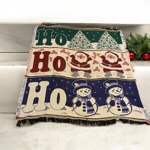 American Weavers Double Woven Jacquard "Ho-Ho-Ho Motives" Throw Blanket